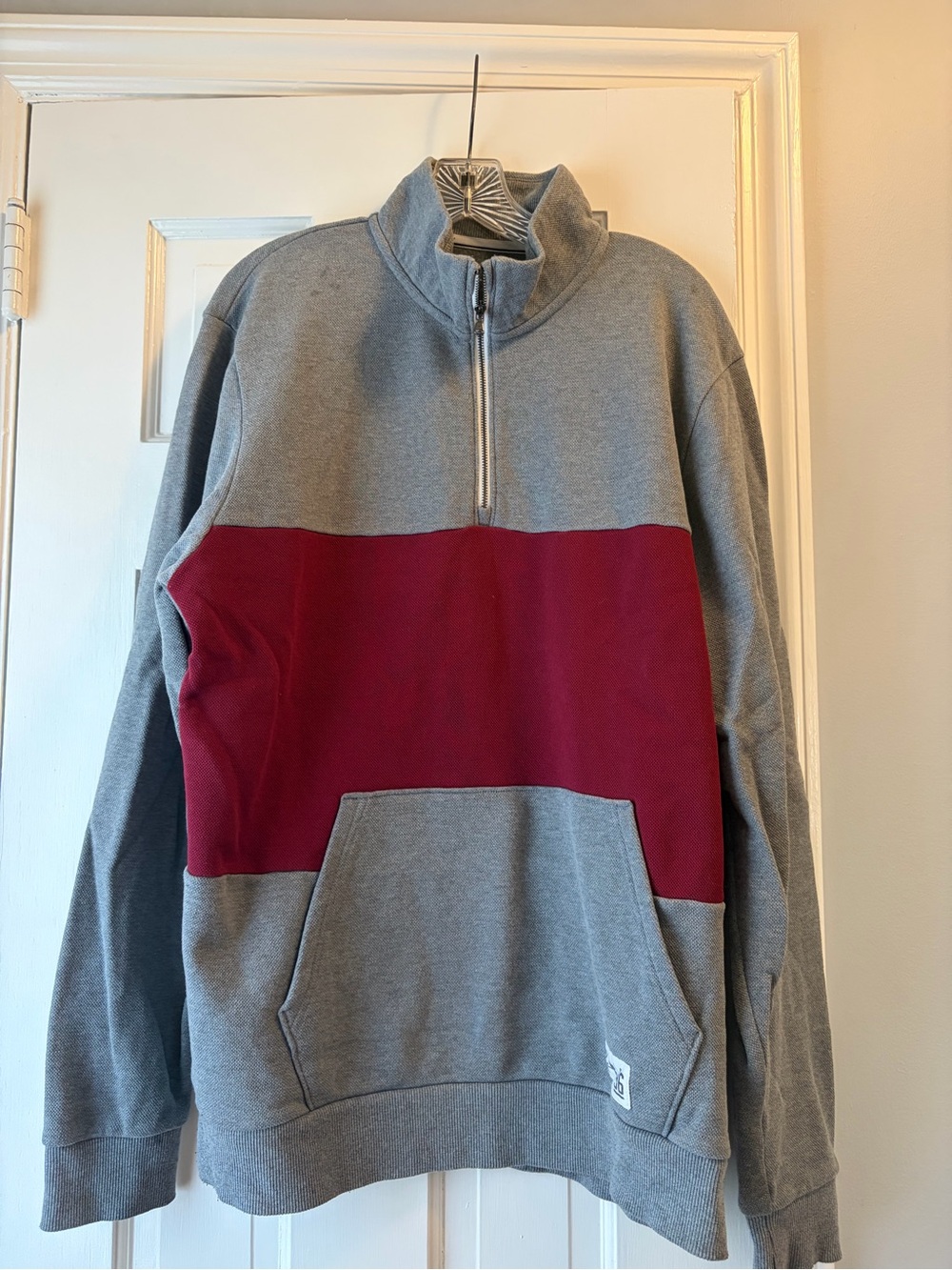 Under Armour Grey and Maroon Half-Zip Pullover Sweater